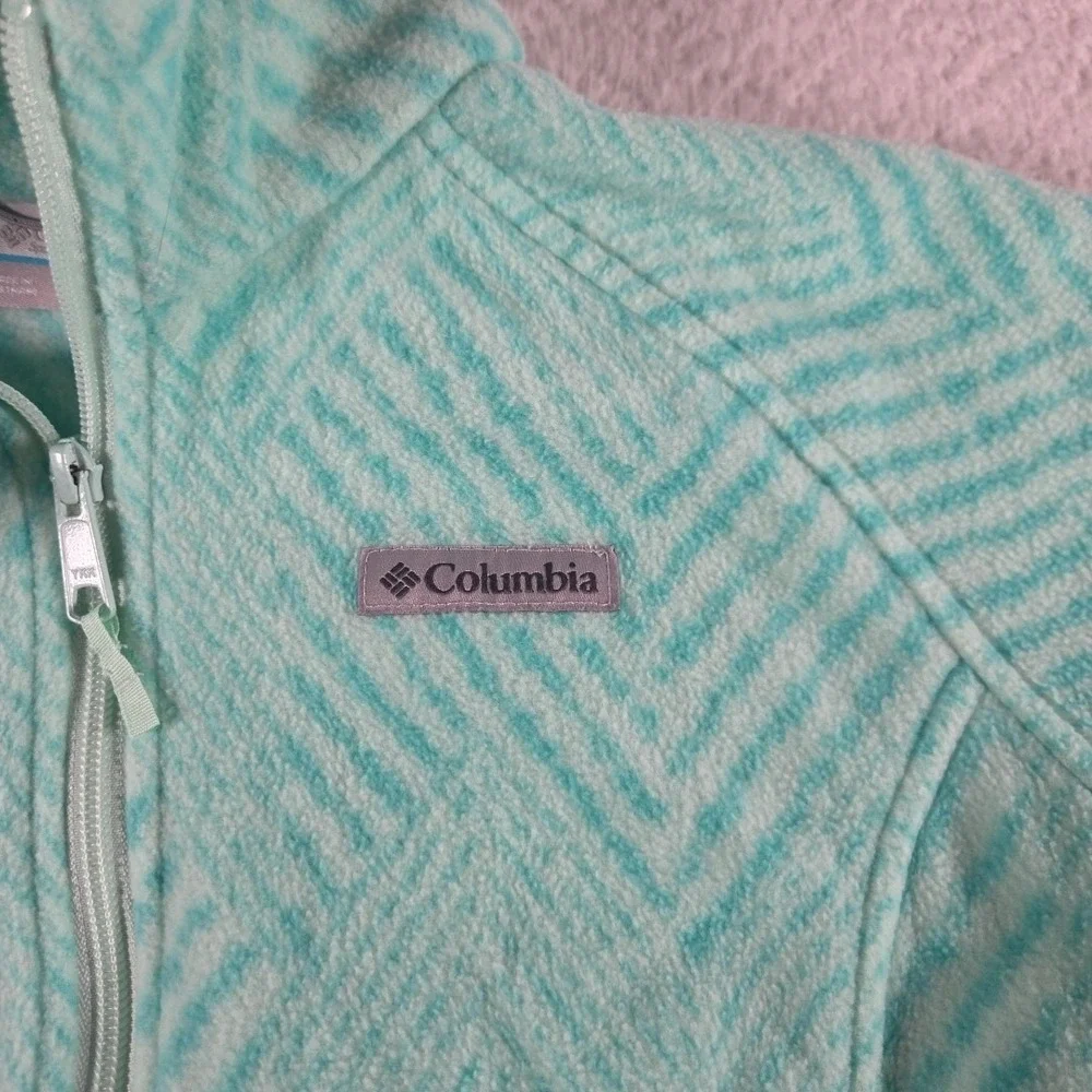 Columbia‎ Benton Springs Fleece Jacket Kids Girls Sz Large 14/16 Green Full Zip